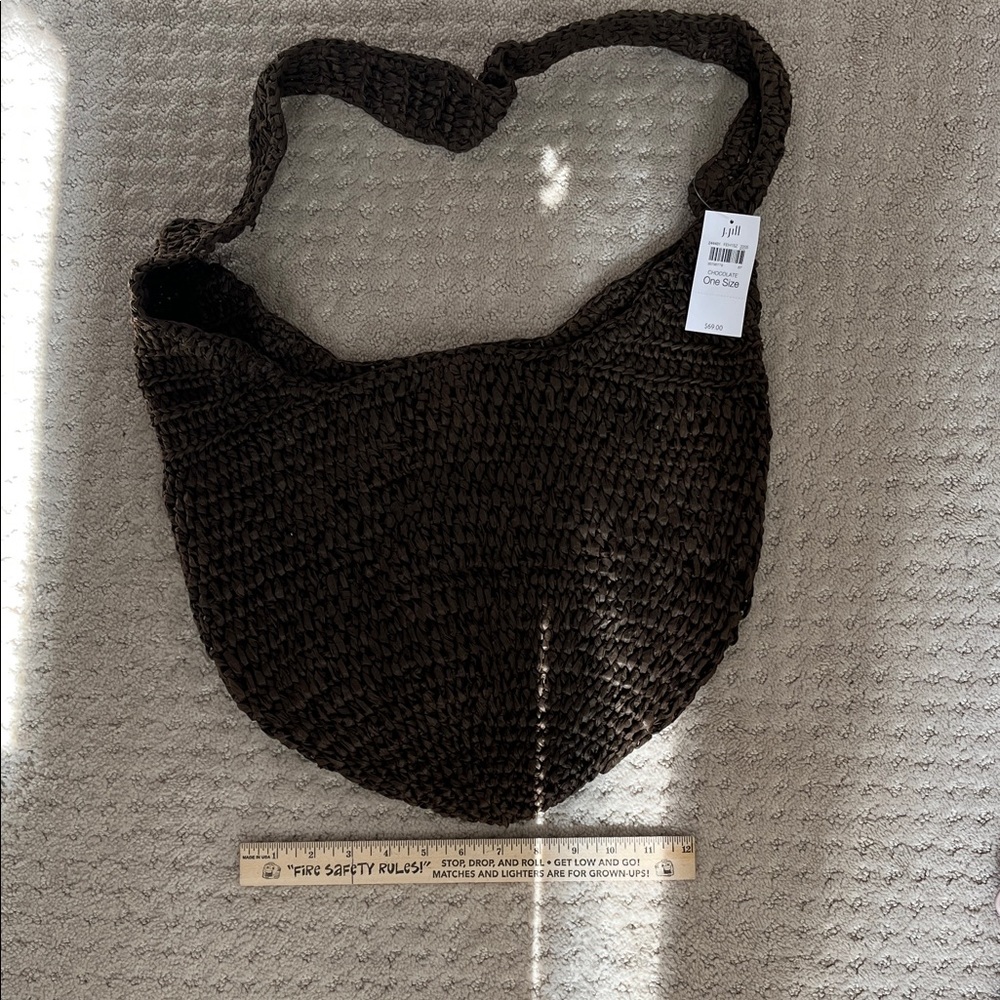 Handwoven Dark Brown Shoulder Tote Bag - Unbranded